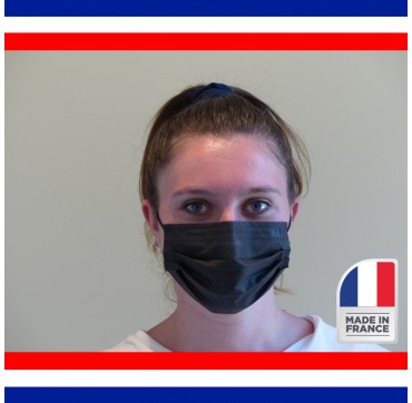 Masques chirurgicaux français noirs sans latex