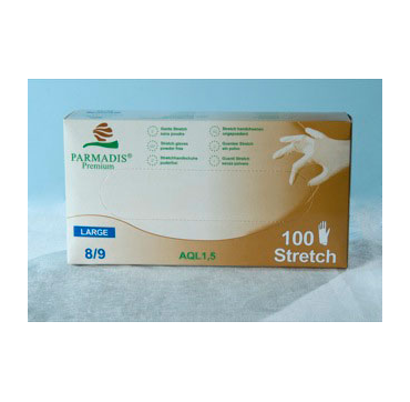 Gants stretch sans latex parmadis premium - packaging abimé
