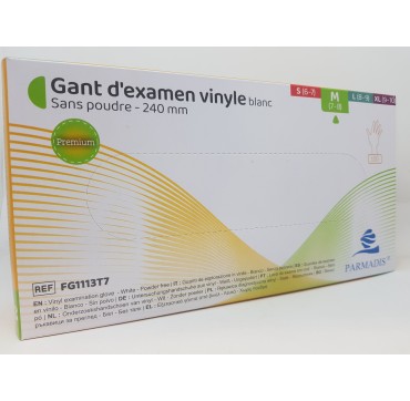 Gants vinyle np parmadis premium packaging abîmé
