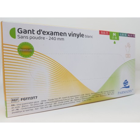 Gants vinyle np parmadis premium packaging abîmé