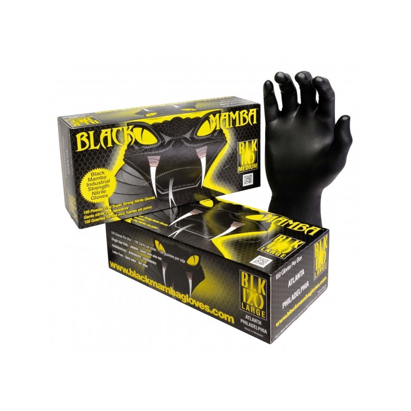 Gants Nitrile Noir Epais Black Mamba