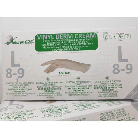 Gants vinyle derm cream np naturex 626