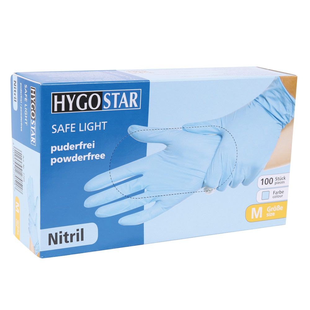 Gant en nitrile Safe Premium, bleu, non poudré, taille M/8, 100 pcs