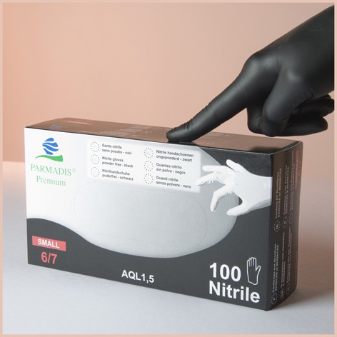 100PCS gants de nitrile jetables en nitrile noir poudre latex sans