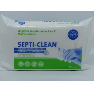 Lingettes désinfectantes septi-clean par 70