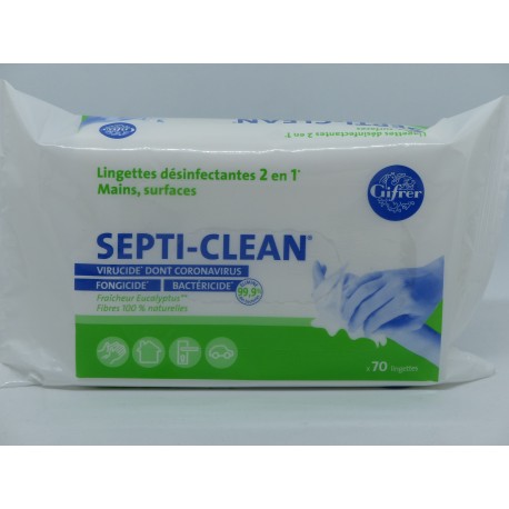 Lingettes désinfectantes septi-clean par 70