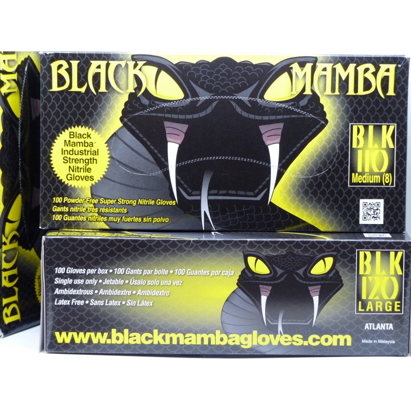 Gants Nitrile Noir Épais Black Mamba, les Gants jetables les + Solides