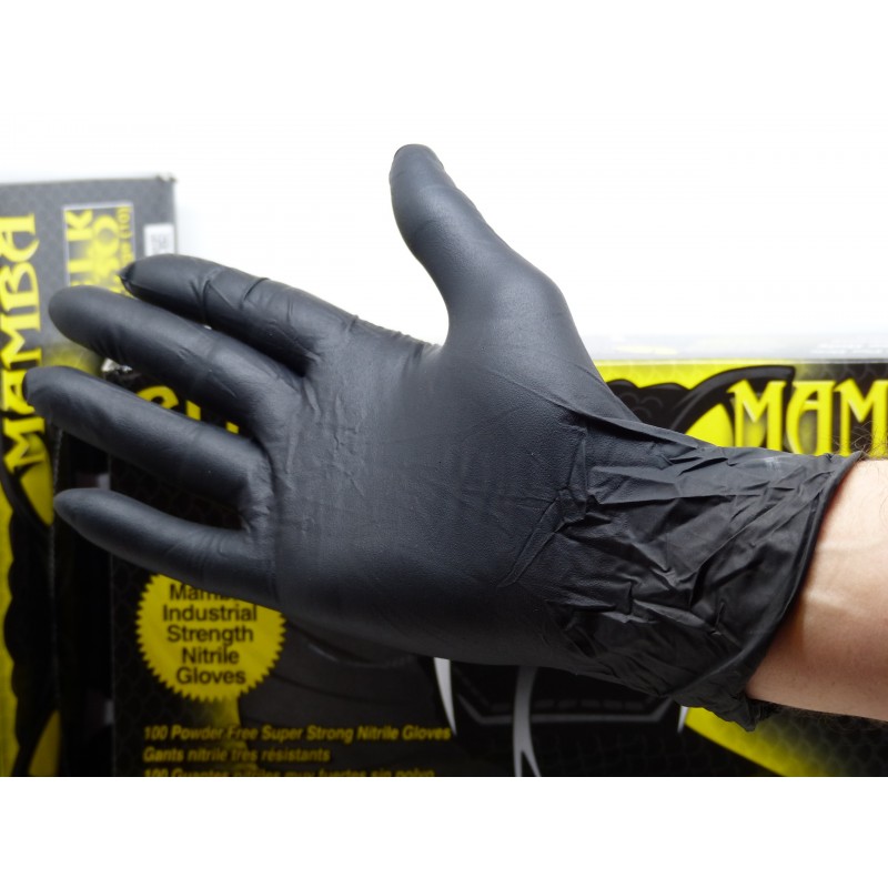 GANTS LANON Nitrile résistants aux produits chimiques, gants en caoutchouc  robustes réutilisables avec palmier texturé MicroFoam, protection contre  les acides, les alcalis et les huiles, noir, XL