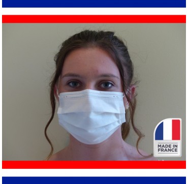 Masque Chirurgical 3 Plis par 50 Sans Latex Made in France