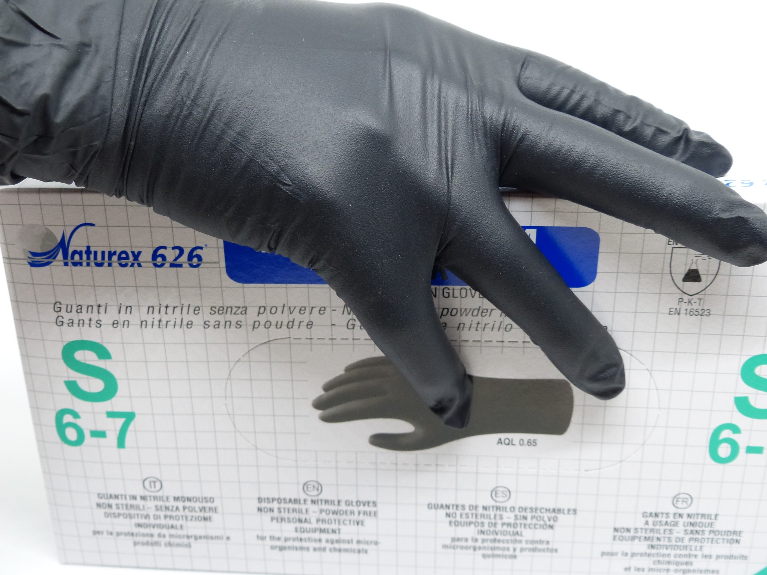 Lot de 100 gants jetables à usage unique en nitrile non-poudrés sans latex  taille M (Noir)
